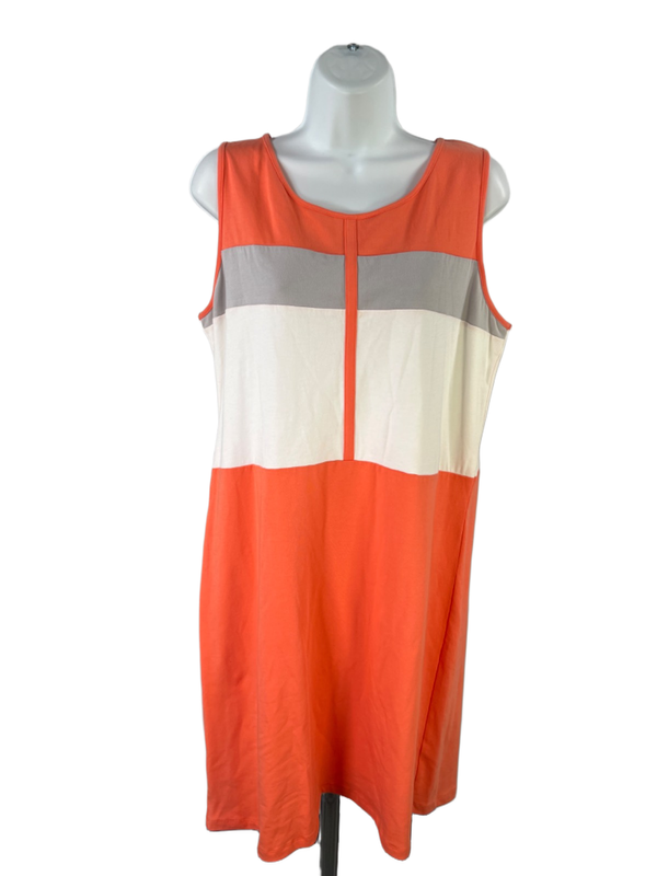 Evolution by Cyrus Women's Peach Orange Sleeveless Shift Dress - L