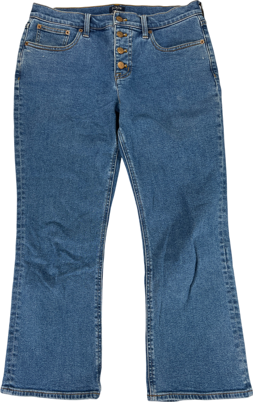 J.Crew Women’s Medium Wash Mid Rise Flare Crop Jeans - 29