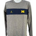 Nike Jordan Air Men's Gray/Blue U of M Long Sleeve Shirt - M