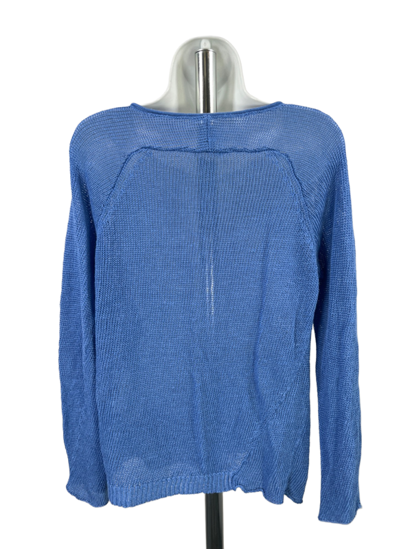 Eileen Fisher Women's Blue Long Sleeve Open Knit Pullover Sweater - M image 2