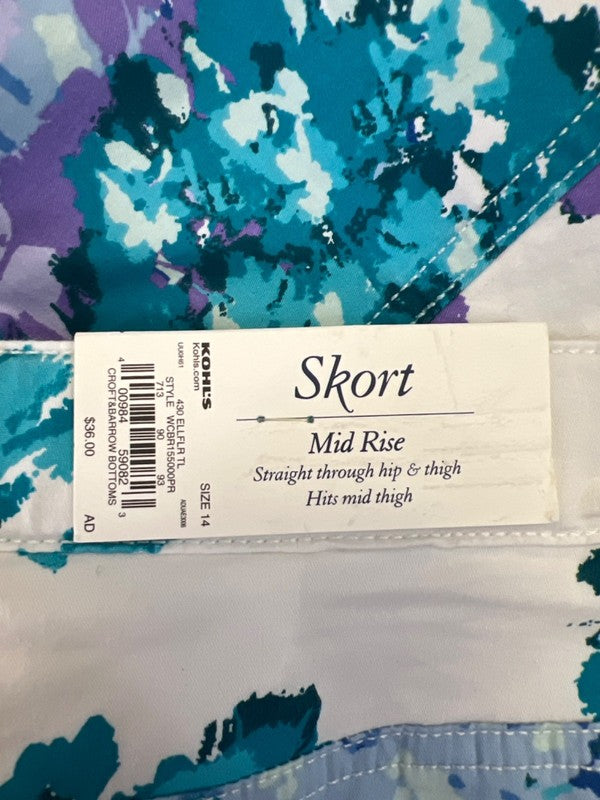 Croft and Barrow Women's White/Blue Floral Stretch Skort - 14 image 4