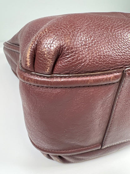 Coach Women's Brown/Burgundy Avery Pebbled Leather Hobo Shoulder Purse image 7