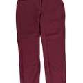 White House Black Market Women's Burgundy Slim Ankle Dress Pants - 2 Petite