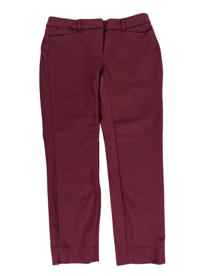 White House Black Market Women's Burgundy Slim Ankle Dress Pants - 2 Petite