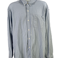 Duluth Trading Men's Blue/White Stripped Relaxed Fit Button Up Shirt - 2XL