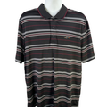 Greg Norman Men's Black/Burgundy Striped Short Sleeve Golf Polo Shirt - XXL