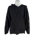 DKNY Sport Women's Black Rhinestone Sleeve Pullover Sweatshirt - L