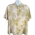 Tommy Bahama Men's Beige/Yellow Silk Island Modern Fit Button Up Shirt - XL