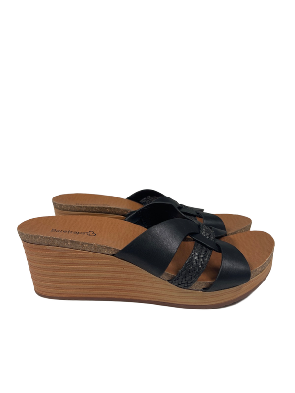 Baretraps Women's Black Yadora Strappy Wedge Sandals - 8.5