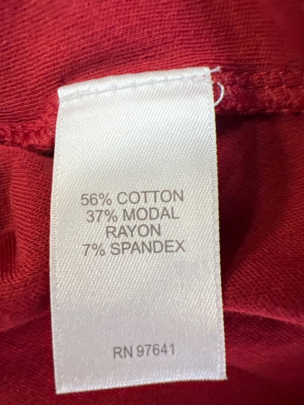J Jill Women's Red Mock Neck 3/4 Sleeve Shirt - L image 4