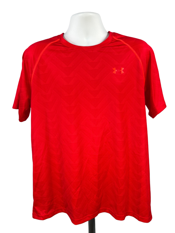 Under Armour Men's Red Short Sleeve HeatGear Athletic T-Shirt - L