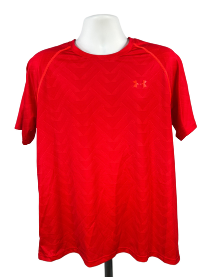 Under Armour Men's Red Short Sleeve HeatGear Athletic T-Shirt - L