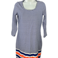 Lilly Pulitzer Women's Blue/White Striped Scoop Neck Half Sleeve Mini Dress - S