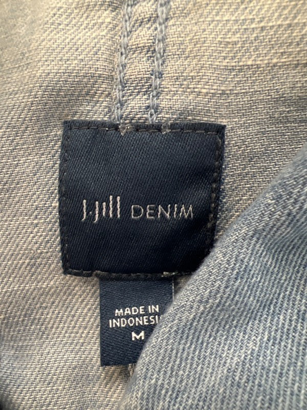 J Jill Denim Women's Blue Linen Blend Long Sleeve Button Up Mini Dress - M image 3