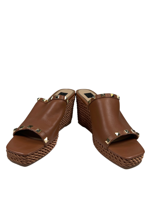 White House Black Market Women's Brown Studded Espadrille Wedge Sandals - 7.5 image 6