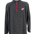 NHL Men's Black Detroit Red Wings Waffle Knit 1/4 Zip Pullover Jacket - L
