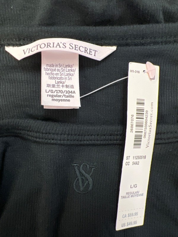 Victoria's Secret Women's Black So Soft Ribbed Pajama Cami Tank Top - L image 3