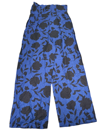Kate Spade X Target Women's Blue/Black Floral Linen Wide Leg Jumpsuit - 10 image 4