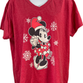 Disney Parks Women’s Red Minnie Mouse Christmas Short Sleeve T-Shirt - 2XL