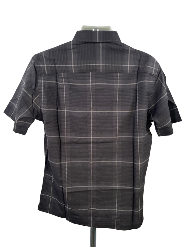 Van Heusen Men's Black Plaid Short Sleeve Button Up Shirt - M image 2
