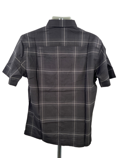 Van Heusen Men's Black Plaid Short Sleeve Button Up Shirt - M image 2