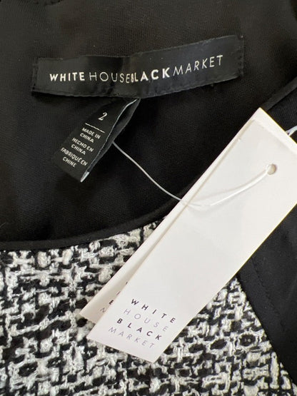 White House Black Market Women's Black/White Tweed Sheath Dress - 2 image 3