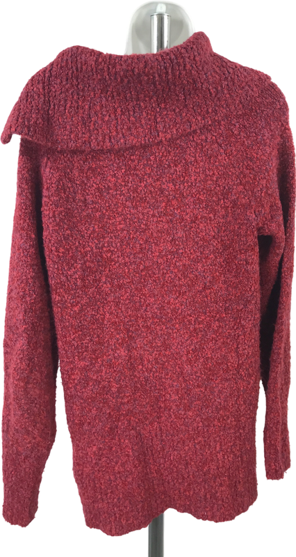 White House Black Market Women’s Red 1/4 Zip Pullover Tunic Sweater - M image 2