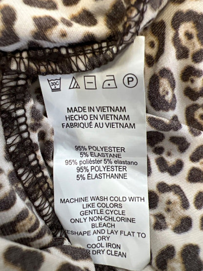 Michael Kors Women's Brown Cheetah Print 3/4 Bell Sleeve Flounce Mini Dress - M image 4