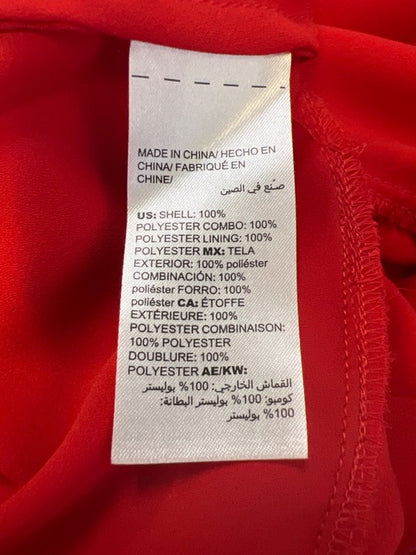 White House Black Market Women's Red Ruffle Detail Sleeveless Tiered Blouse - 4 image 4