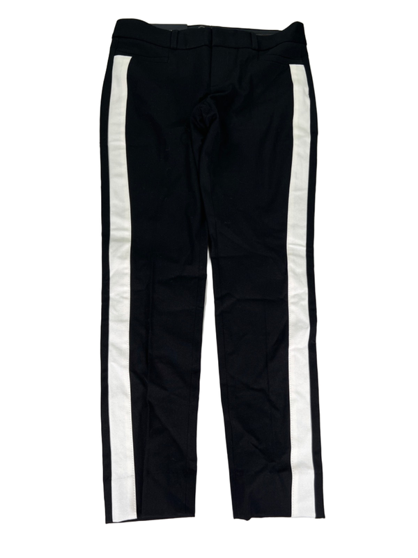 Banana Republic Women's Black/White Striped Sloan Ankle Dress Pants - 0 Petite