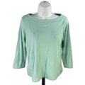 Chico's Women's Green Cotton Casual 3/4 Sleeve Shirt - 1/US M