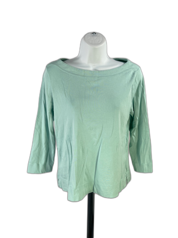 Chico's Women's Green Cotton Casual 3/4 Sleeve Shirt - 1/US M