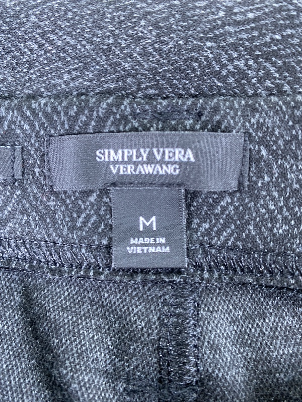 Simply Vera Wang Women's Black High Rise Skinny Leg Ponte Pants - M image 3