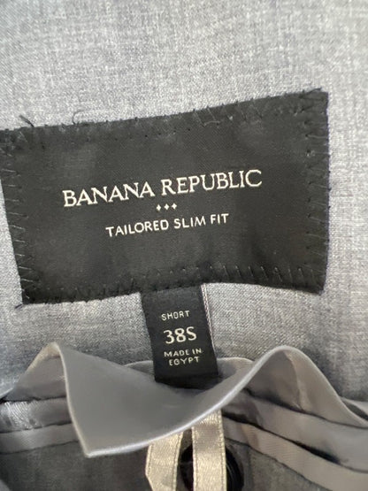 Banana Republic Men's Gray Tailored Slim Fit 2 Button Blazer Jacket - 38 Short image 3