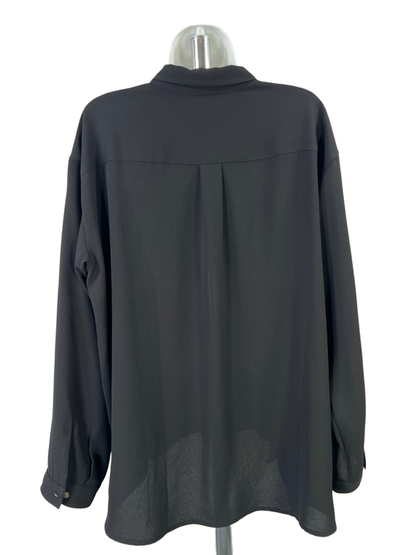 J.Jill Women's Black Long Sleeve Button Up Blouse - L image 2