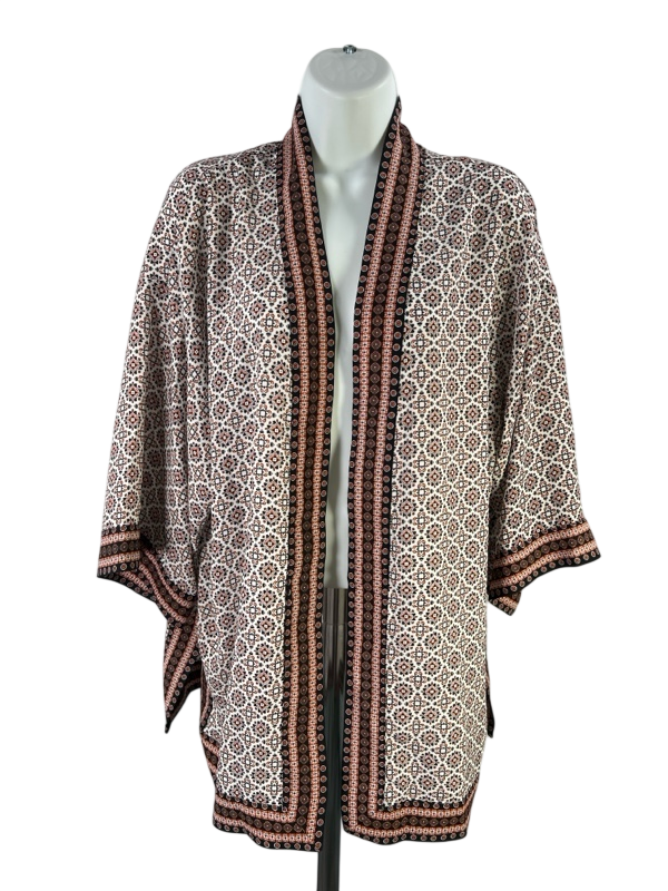 Max Studio Women's Blue/White 3/4 Loose Sleeve Kimono Blouse - M