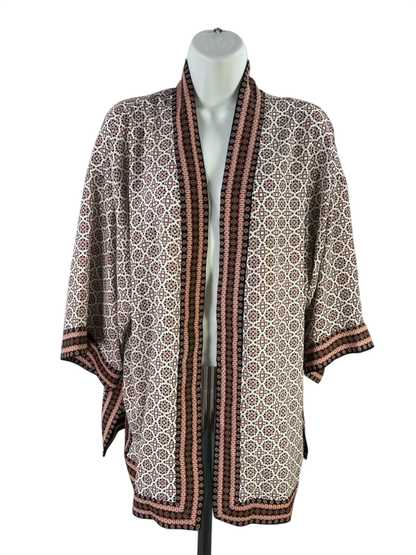 Max Studio Women's Blue/White 3/4 Loose Sleeve Kimono Blouse - M