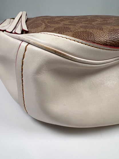 Coach Women's Brown/Ivory Coated Canvas Sutton Hobo Shoulder Bag Purse image 7