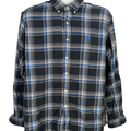 Ralph Lauren Men's Black/Blue Plaid Long Sleeve Button Up Flannel Shirt - XL