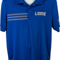 Adidas Men’s Blue Detroit Lions Short Sleeve Athletic Polo Shirt - M