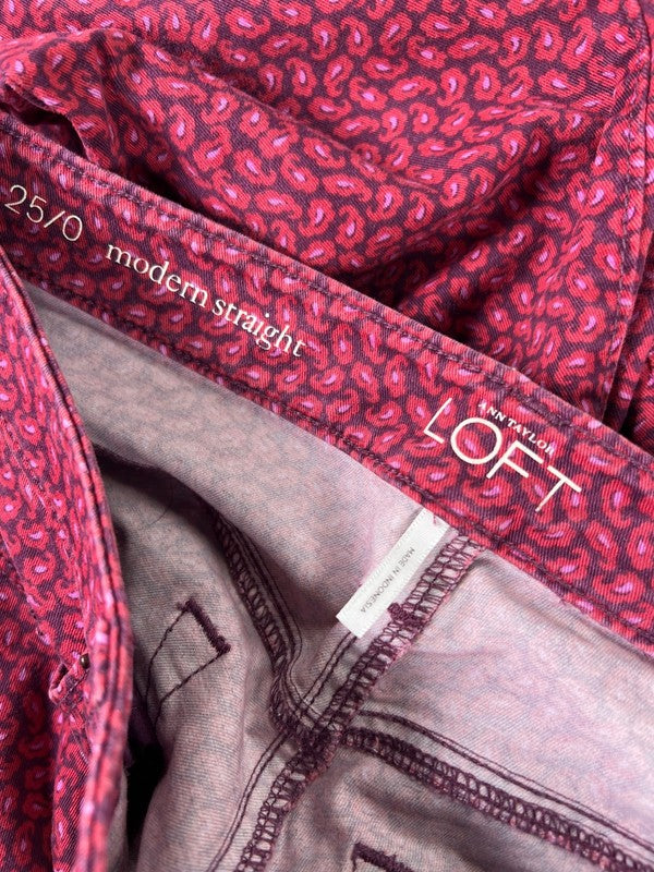 LOFT Women's Red/Purple Modern Straight Denim Jeans - 0/25 image 3