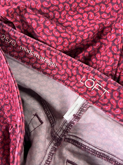 LOFT Women's Red/Purple Modern Straight Denim Jeans - 0/25 image 3