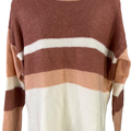 Staccato Women’s Pink Colorblock Striped Long Sleeve Sweater - S