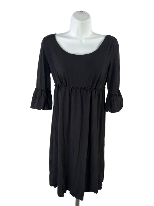 Max Studio Women's Black 3/4 Puffer Sleeve Ruffle Dress - S