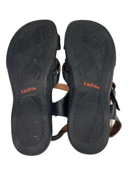 Taos Women's Black Leather Big Time Strappy Sandals - 9 image 7