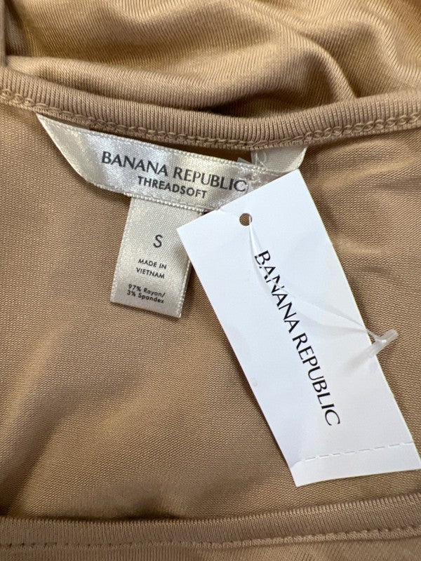 Banana Republic Women's Beige Threadsoft Short Sleeve Scoop Neck T-Shirt - S image 3