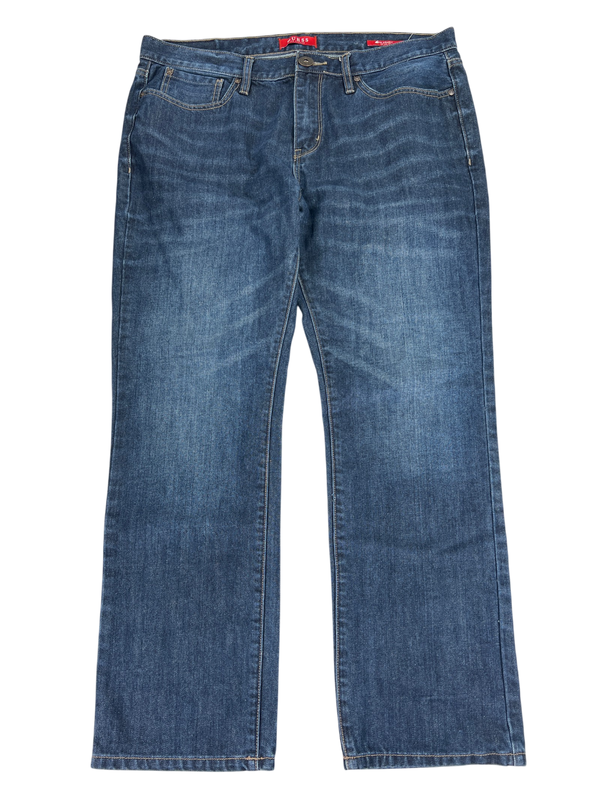 Guess Men's Medium Wash Slim Straight Denim Jeans - 36x30