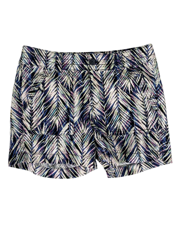 Banana Republic Women's White/Blue Printed Linen Shorts - 0