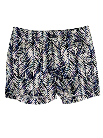 Banana Republic Women's White/Blue Printed Linen Shorts - 0