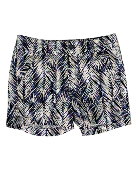 Banana Republic Women's White/Blue Printed Linen Shorts - 0